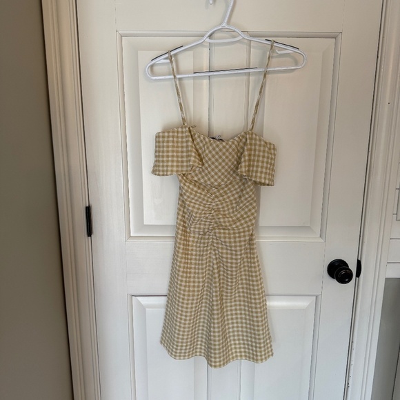 New! GANNI Gingham Check-Print Ruffled Minidress 45247 - Picture 6 of 16